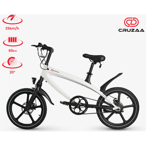 The Official Cruzaa E-Bike Carbon Black Built in Bluetooth Speakers - White by Cruzaa