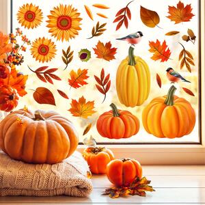 Windows Clings for Autumn - Orange, Multicoloured / Autumn Leaves by WALPLUS