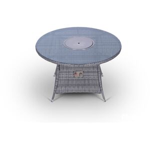 Arizona Fire Pit Round Rattan Patio Dining Set - Grey / 4 by Giardino