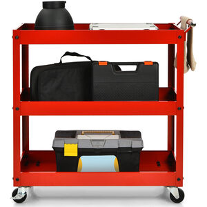 3-Tier Tool Trolley Utility Cart - Red by GAINOOM