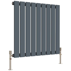 Flat Panel Horizontal Designer Radiators - Anthracite / 580.9W / 612mm / 46mm