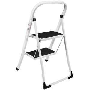 Step Ladder With Anti-Slip Mat - White / 47cm / 83cm by Vida Designs