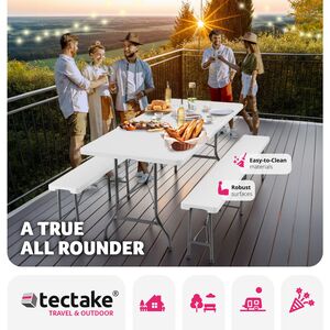 Dining Table And Bench Set - White by tectake