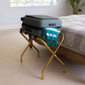 Folding Metal Luggage Rack - Gold / 1 by Harbour Housewares