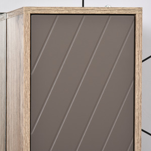HOMCOM Wall Mounting Bathroom Cabinet Mirror - Grey & Oak Brown by HOMCOM
