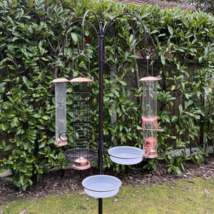 Deluxe Complete Metal Bird Feeding Station with Large Copper Style Feeders - Bronze by Selections
