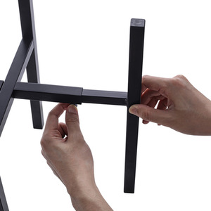 Stretchable Metal Plant Stand Flower Pot Holder - Black by Livingandhome