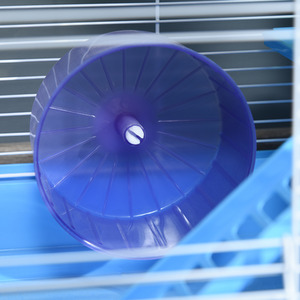 Pawhut Hamster Cage Carrier Small Animal House with Exercise Wheels Tunnel Tube - Blue by PawHut