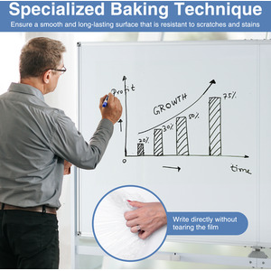 Rolling Whiteboard on Wheels - White by Costway