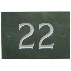 Green Slate House Number 22 - Smoky green by The House Nameplate Company
