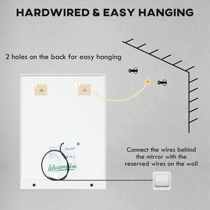 kleankin Dimmable LED Bathroom Mirror with Shelf Touch Switch Hardwired - Cleat / Glass / Tempered Glass Glass by kleankin