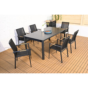 Salerno 7 Piece Dining Set - Black by Malay