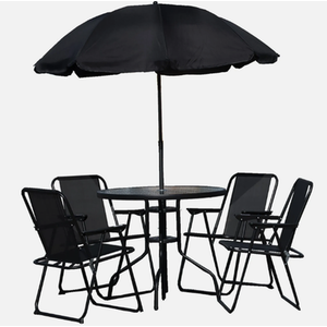 6 Piece Garden Furniture Set - Black by Garden Mile