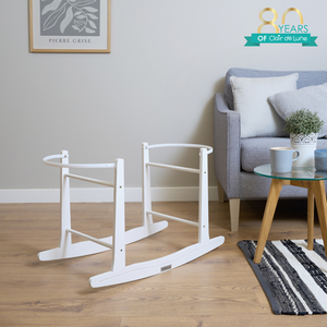 Rocking Moses Basket Stand - White by Clair de Lune