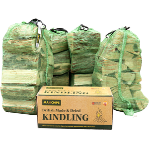 Nets of Softwood Logs and Box of Kindling Bundle - Brown / 4 Nets of Softwood Logs and 1 Box of Kindling by Maxchips