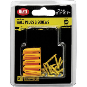 Yellow Wall Plug and Screw Set - Yellow by Harris