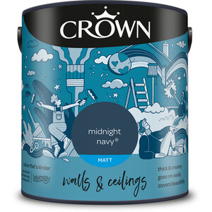 Crown Matt Emulsion - Midnight Navy / 2.5l by Crown Paints