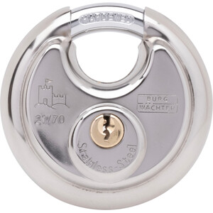 Stainless Steel Disc Padlock 70mm by Burg-Wachter