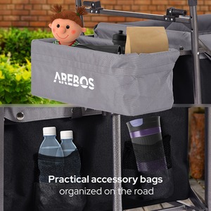 Folding Handcart with Roof, Luxury Handcart - Black by Arebos