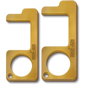 Key Genie Gold Two Pack No Contact Hook Hygiene Keychain - gold by CHP