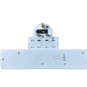 4 Gang Way Switched Mains Plug Wall Adaptor - White by PRO ELEC