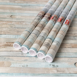 dc fix Rio Ocean Planks Self Adhesive Vinyl Wrap for Kitchen Doors and Worktops - Blue / 67.5cm x 2m (pack of 5) by d-c-fix