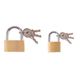 Brass Padlock 2pc Set 2 Sizes - Brass by Blackspur