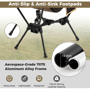 Foldable Backpacking Chair - Brown by Costway