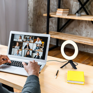 Desk Laptop Ring Light with Tripod Stand - Black by Livingandhome