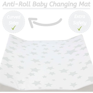 Anti-Roll Wedge Baby Changing Mat - Grey Stars / Grey Stars by Babycurls