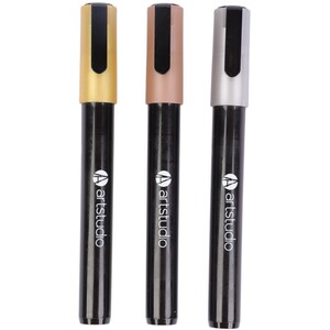 Set of 3 Acrylic Chrome Markers - Chrome by Art Studio