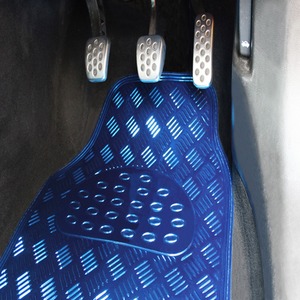 Titan Metallic Universal Rubber Backed Car Mat 4 Piece Set - Blue by JVL