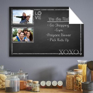 Peel and Stick Memo Black Chalkboard Paper Vinyl - Black by Wallies