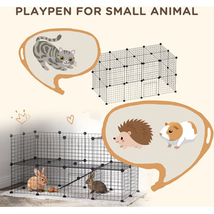 Metal Wire Pet Playpen - Black by PawHut