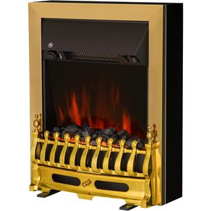 HOMCOM LED Flame Electric Fire Place-Golden - Golden by HOMCOM