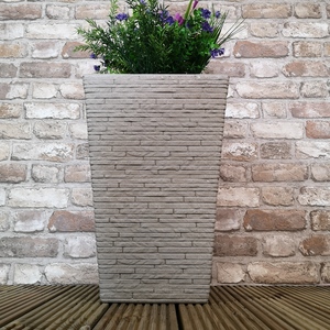 Tall Slate Effect Garden Planter - Stone by Samuel Alexander