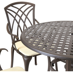 Metal Cast Aluminium 5 Piece Garden Furniture Patio Set With Cushions - Black by Charles Bentley