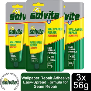 Solvite Wallpaper Repair Adhesive Easy-Spread Formula for Seam Repair 56g, 3 Pk - Adhesive by Solvite