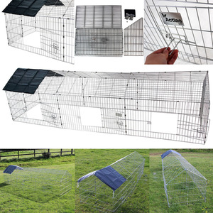 Metal Pet Run with Roof - Silver by Actiaspet