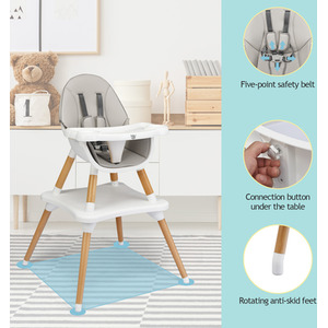 4-in-1 Convertible Baby High Chair - Grey by Costway