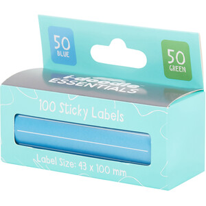 Pack of 100 Sticky Labels Blue and Green by idoodle Essentials