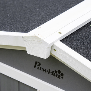 PawHut 2 Tier Wooden Small Animal Hutch, Slide-out Tray - Grey by PawHut