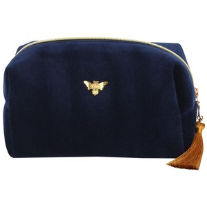 Velvet Bee Makeup Bag - Blue by Kingsbury Gifts