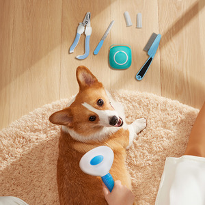 7-Piece Dog Grooming Kit - Blue by Livingandhome