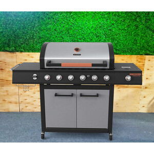 Texas Stardom 6 Burner BBQ - Grey and Black