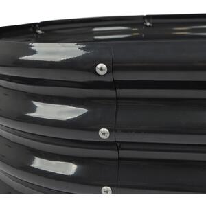 Rounded Galvanised Steel Raised Garden Bed - 180cm x 90cm - 2pc - Black by Harbour Housewares