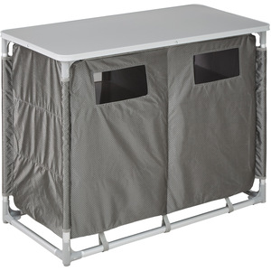 Camping Kitchen with 6 Shelves - Grey by tectake