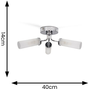 Canya 3 Way Bathroom Ceiling Light (Flush) - Silver by ValueLights