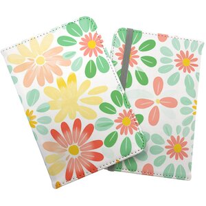 Green and Yellow Flowers Passport Cover - Green by Warren Reed - Designer