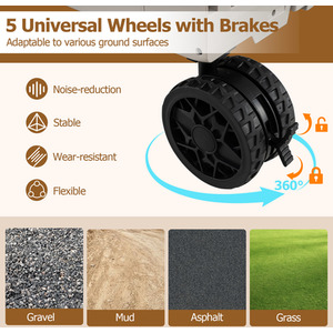 Collapsible Wagon Cart Foldable Utility Cart by Costway